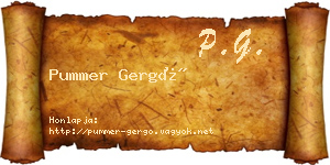 Pummer Gergő névjegykártya