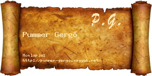 Pummer Gergő névjegykártya
